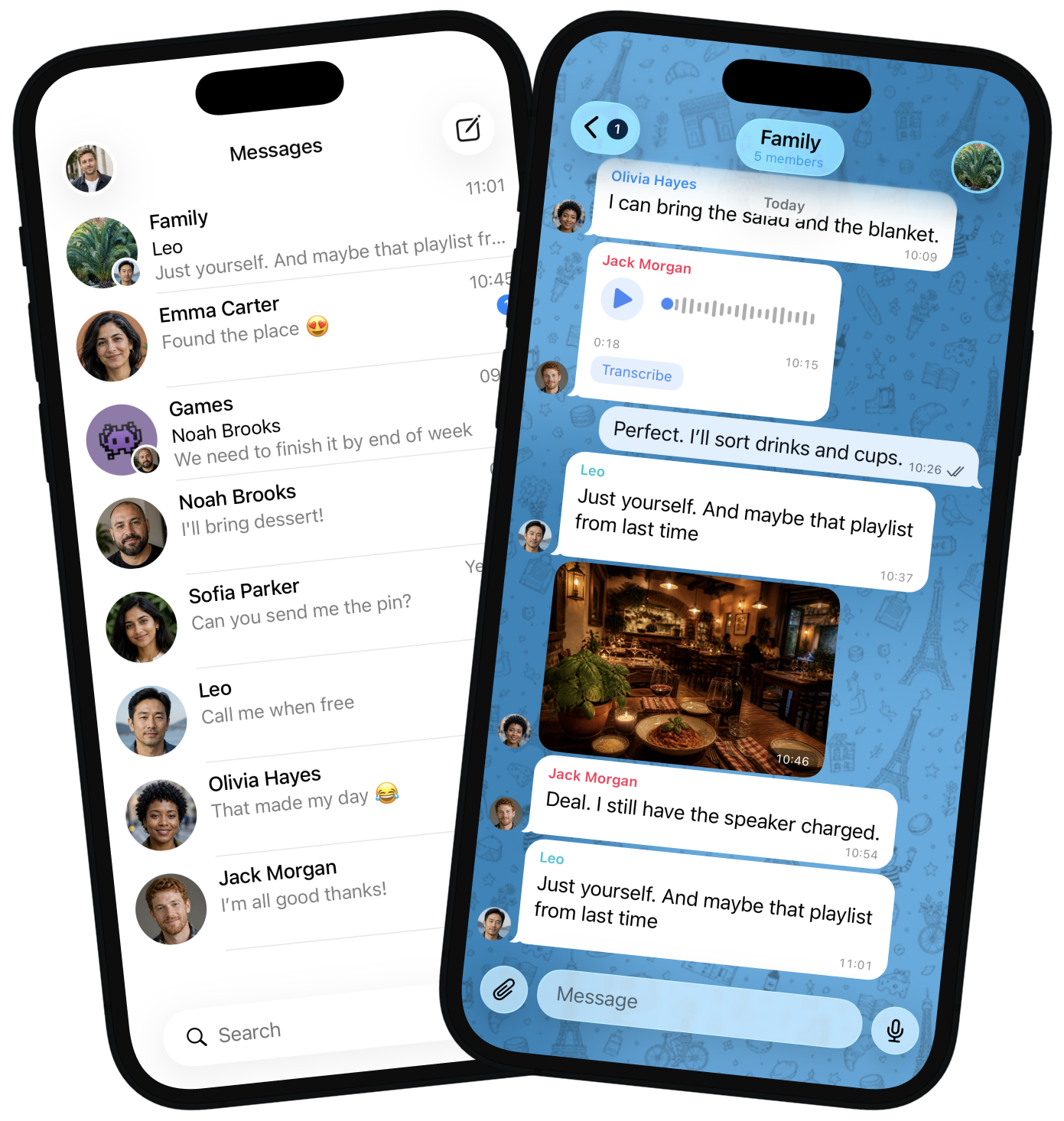 Comet conversation list and family group conversation